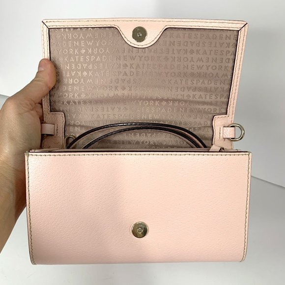 KATE SPADE Wellesley Natalie Clutch Removable Crossbody Strap in Balletslip - Picture 9 of 12